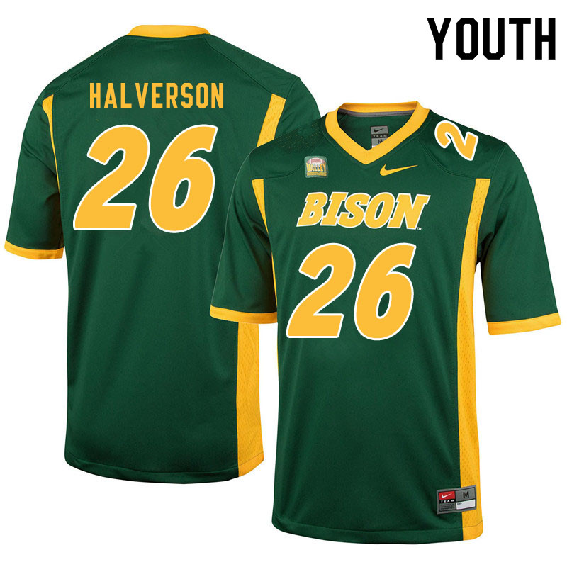 Youth #26 Jacob Halverson North Dakota State Bison College Football Jerseys Sale-Green